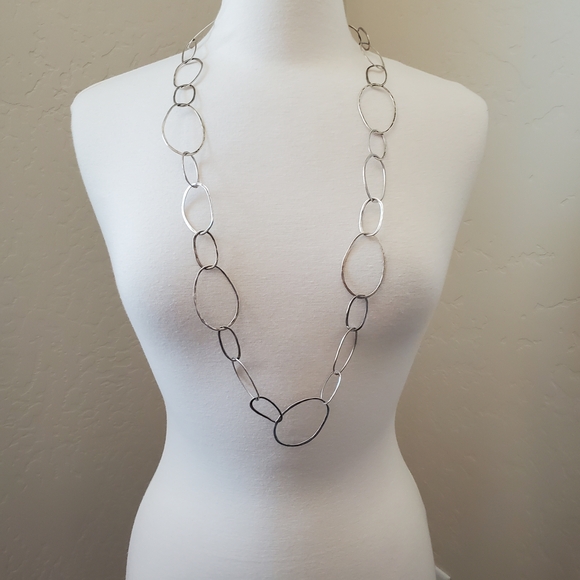 Silpada Bubble Up Sterling Silver Large Organically Shaped Link Necklace N2148 - Picture 3 of 9